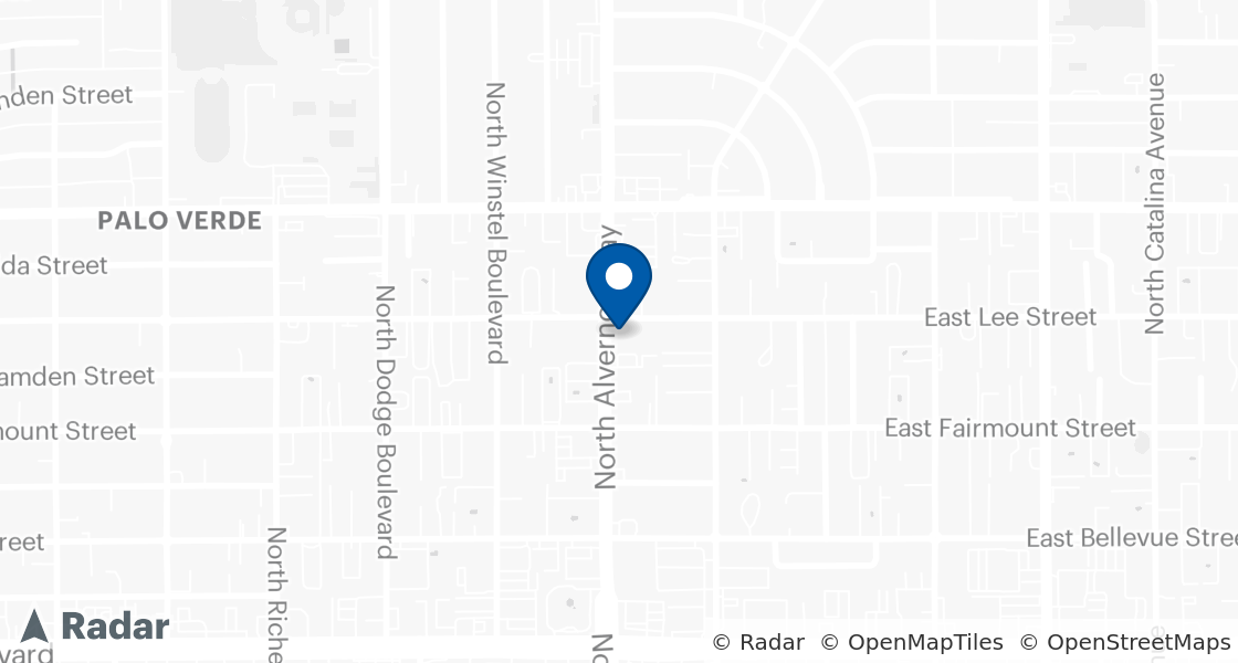 Map of Dairy Queen Location:: 1526 N Alvernon Way, Tucson, AZ, 85712